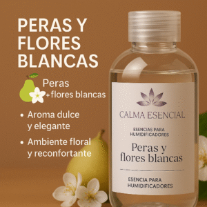 PERAS Y FLORES BLANCAS