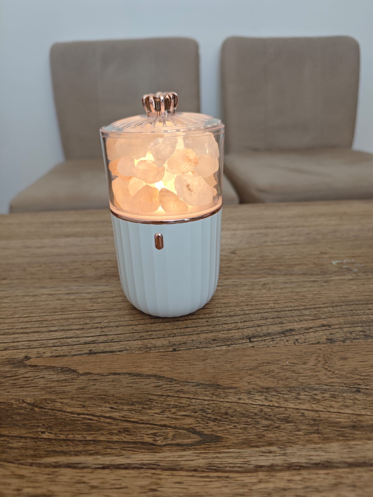 Lampara De Sal Premium-Base Blanca