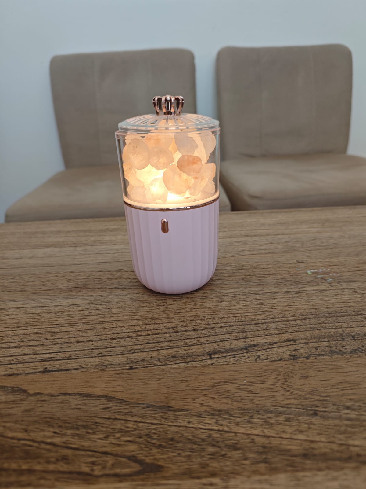 Lampara De Sal Premium-Base Rosa