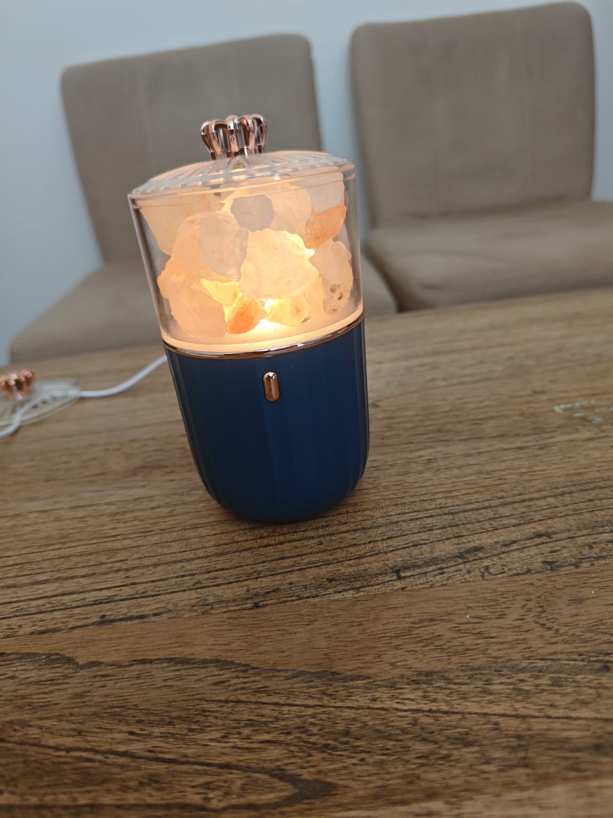 Lampara De Sal Premium-Base Azul